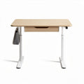 Höhenverstellbarer Schreibtisch aus Holz mit Schublade 120 x 60 x 75cm