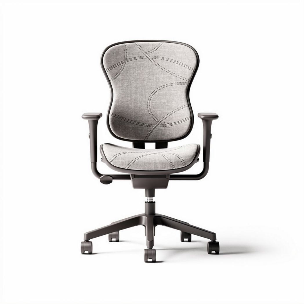 Bürostuhl mit ergonomischer Form aus Stoff in grau Höhe 90cm Breite 45cm Tiefe 45cm