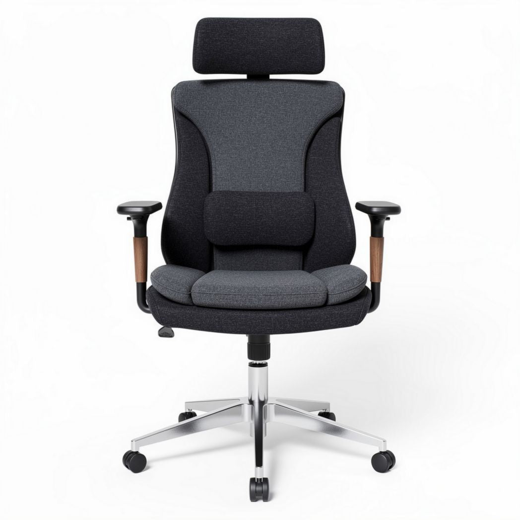 Bürostuhl mit verstellbarem Kissen aus Stoff in grau 60 x 60 x 120cm