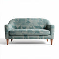 Zweisitzer sofa aus stoff mit geometrischen mustern in mintgrün 150 x 80 x 70cm